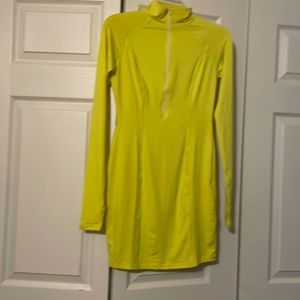 Neon yellow curvy poly dress lg